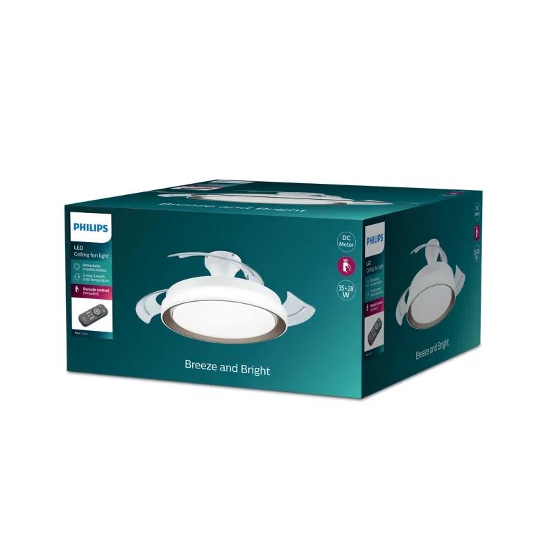 PHILIPS Ventilador techo Luz Bliss DC 28w Gold